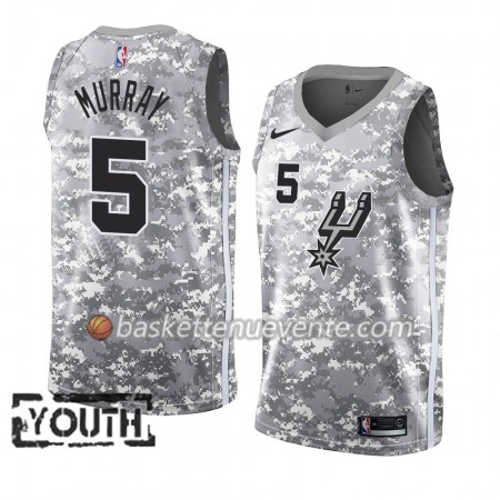 Maillot Basket San Antonio Spurs Dejounte Murray 5 2018-19 Nike Gris Swingman - Enfant
